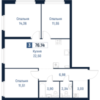 4 ккв (Евро) № 571 Корп.: 1 , Секция 5  в ЖК Максималист