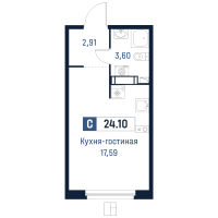 Студия № 212 Корп.: 2 , Секция 3  в ЖК Максималист