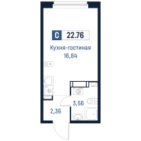 Студия № 431 Корп.: 2 , Секция 4  в ЖК Максималист