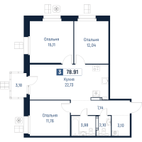 4 ккв (Евро) № 585 Корп.: 1 , Секция 5  в ЖК Максималист