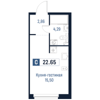 Студия № 3 Корп.: 1 , Секция 1  в ЖК Максималист