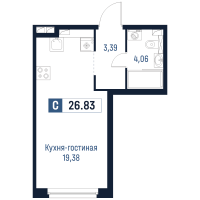 Студия № 5 Корп.: 1 , Секция 1  в ЖК Максималист