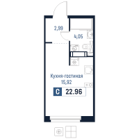 Студия № 113 Корп.: 1 , Секция 1  в ЖК Максималист