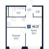 2 ккв (Евро) № 581 Корп.: 1 , Секция 5  в ЖК Максималист