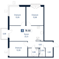 4 ккв (Евро) № 830 Корп.: 2 , Секция 6  в ЖК Максималист