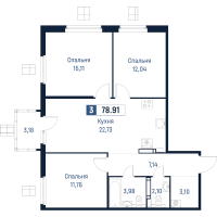 4 ккв (Евро) № 689 Корп.: 1 , Секция 5  в ЖК Максималист
