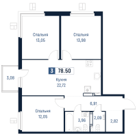 4 ккв (Евро) № 815 Корп.: 2 , Секция 6  в ЖК Максималист