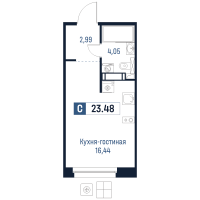 Студия № 93 Корп.: 1 , Секция 1  в ЖК Максималист