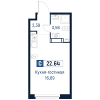 Студия № 86 Корп.: 2 , Секция 2  в ЖК Максималист