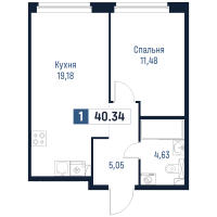 2 ккв (Евро) № 10 Корп.: 1 , Секция 1  в ЖК Максималист