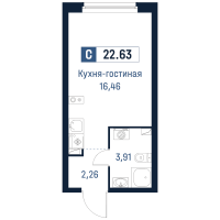 Студия № 271 Корп.: 2 , Секция 4  в ЖК Максималист