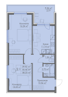 2 ккв № 1 Корп.: Савонлинна , Секция 1  в ЖК Малая Финляндия