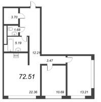 3 ккв (Евро) № 863 Корп.: 1 , Секция R  в ЖК Малоохтинский, 68