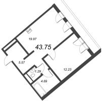 2 ккв (Евро) № 150 Корп.: 1 , Секция D  в ЖК Малоохтинский, 68