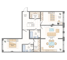 2 ккв № 204, Секция 2.5  в ЖК Мануфактура