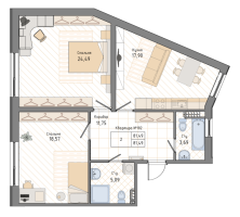 2 ккв № 182, Секция 2.3  в ЖК Мануфактура
