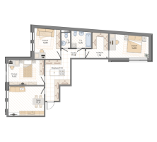 3 ккв № 218, Секция 2.5  в ЖК Мануфактура