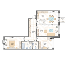 3 ккв № 258, Секция 2.6  в ЖК Мануфактура