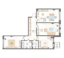 3 ккв № 254, Секция 2.6  в ЖК Мануфактура