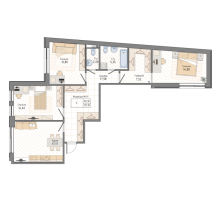 3 ккв № 211, Секция 2.5  в ЖК Мануфактура