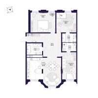 4 ккв (Евро) № 67 Корп.: 1 , Секция 2  в ЖК Mariinka Deluxe