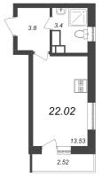 Студия № 195 Корп.: 2 Уч. 97 , Секция 1  в ЖК Master Place