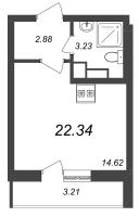 Студия № 186 Корп.: 2 Уч. 97 , Секция 1  в ЖК Master Place