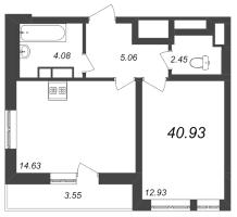 2 ккв (Евро) № 141 Корп.: 2 Уч. 97 , Секция 1  в ЖК Master Place