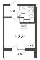 Студия № 138 Корп.: 2 Уч. 97 , Секция 1  в ЖК Master Place