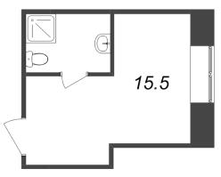 Студия № 1.26, Секция 2  в ЖК Майков пер., 4А