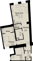 3 ккв (Евро) № 3.17.8 Дом: 27 , Секция 8  в ЖК Meltzer Hall