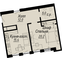 1 ккв № 7.16.6 Дом: 27 , Секция 6  в ЖК Meltzer Hall