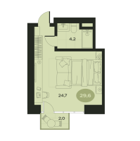 1 ккв № 14 Корп.: И , Секция 1  в ЖК Место в Смолячково