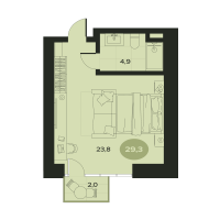 1 ккв № 8 Корп.: З , Секция 1  в ЖК Место в Смолячково