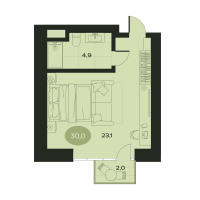 1 ккв № 13 Корп.: З , Секция 1  в ЖК Место в Смолячково
