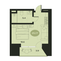 1 ккв № 2 Корп.: К , Секция 1  в ЖК Место в Смолячково