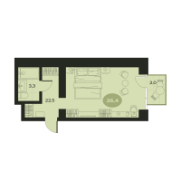 1 ккв № 19 Корп.: З , Секция 1  в ЖК Место в Смолячково