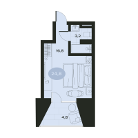 Студия № 10 Корп.: А , Секция 1  в ЖК Место в Смолячково
