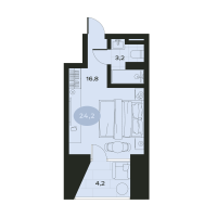 Студия № 5 Корп.: А , Секция 1  в ЖК Место в Смолячково