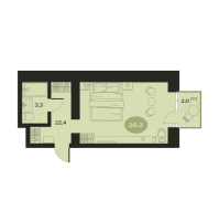 1 ккв № 19 Корп.: И , Секция 1  в ЖК Место в Смолячково