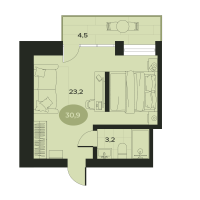 1 ккв № 16 Корп.: О , Секция 1  в ЖК Место в Смолячково