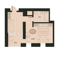 2 ккв № 16 Корп.: З , Секция 1  в ЖК Место в Смолячково