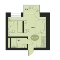 1 ккв № 1 Корп.: О , Секция 1  в ЖК Место в Смолячково