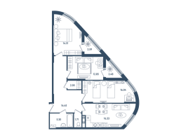 4 ккв (Евро) № 315 Корп.: 17 , Секция 4  в ЖК Мир внутри