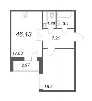 2 ккв (Евро) № 200 Корп.: 3 , Секция 5  в ЖК Modum