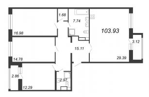 4 ккв (Евро) № 420 Корп.: 2 , Секция 2.10  в ЖК Modum