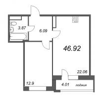 2 ккв (Евро) № 517 Корп.: 3 , Секция 13  в ЖК Modum