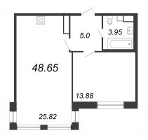 2 ккв (Евро) № 522 Корп.: 2 , Секция 2.13  в ЖК Modum