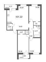 4 ккв (Евро) № 362 Корп.: 3 , Секция 10  в ЖК Modum