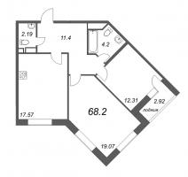 2 ккв № 501 Корп.: 3 , Секция 13  в ЖК Modum